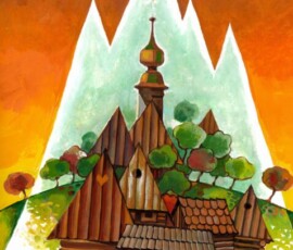 Little church and hills Ján Mišun / Kostolík a kopce